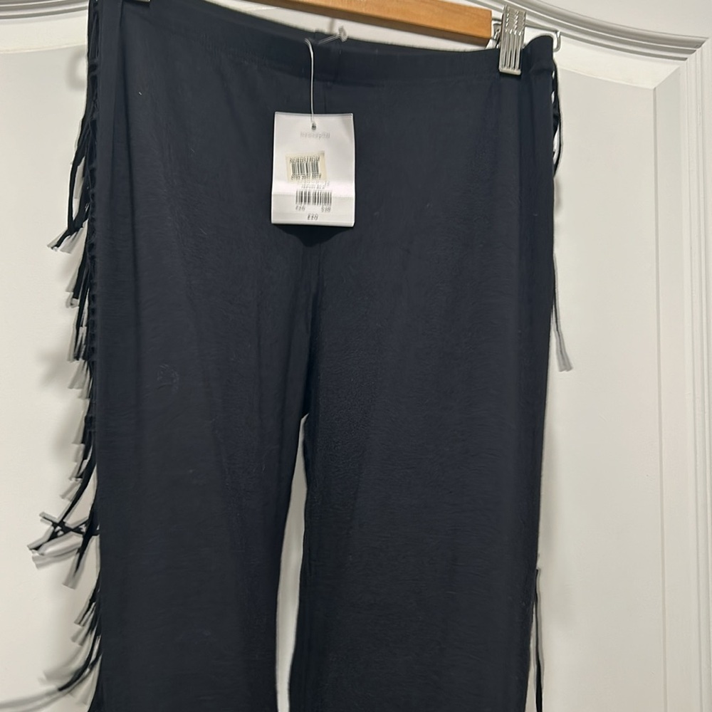 New with tags Nordstrom Top Shop Black Fringe Leggings - Picture 9 of 15